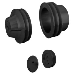 Big Block Chevy V-Belt Pulley Kit - 2V - LWP - Black
