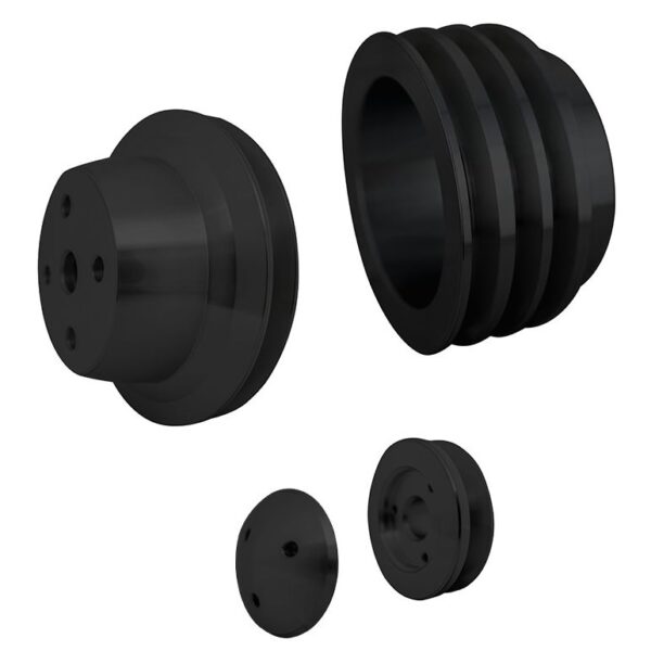 Big Block Chevy V-Belt Pulley Kit - 3V - LWP - Black