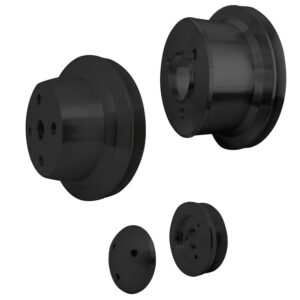 Big Block Chevy High Flow V-Belt Pulley Kit - 1V - LWP - Black