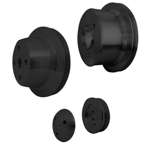 Big Block Chevy High Flow V-Belt Pulley Kit - 1V - LWP - Black