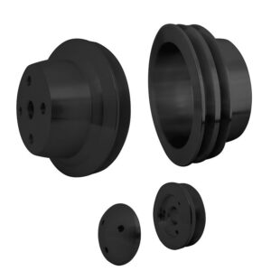Big Block Chevy High Flow V-Belt Pulley Kit - 2V - LWP - Black