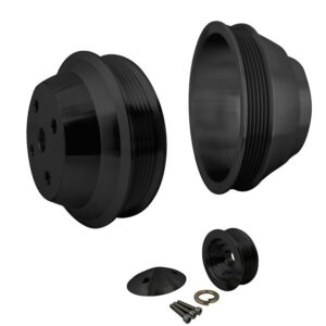 Big Block Chevy High Flow Serpentine Pulley Kit - LWP - 1V - Black