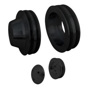 Big Block Chevy V-Belt Pulley Kit - SWP - 2V - Black