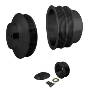 Big Block Chevy High Flow Serpentine Pulley Kit - LWP - 2V - Black