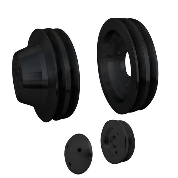Big Block Chevy High Flow V-Belt Pulley Kit - SWP - 2V - Black