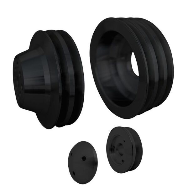 Big Block Chevy High Flow V-Belt Pulley Kit - SWP - 3V - Black