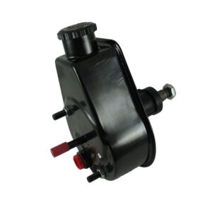 Borgeson - Power Steering Pump - P/N: 800324 - Saginaw self contained power steering pump for 1972-1974 Jeep CJ5, CJ6 and Wagoneer. Remanufactured. With new cap and black power coated reservoir.