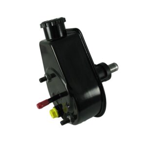 Borgeson - Power Steering Pump - P/N: 800325 - Saginaw self contained power steering pump for 1975-1983 Jeep CJ5, CJ7 and Grand Wagoneer. Remanufactured. With new cap and black power coated reservoir.