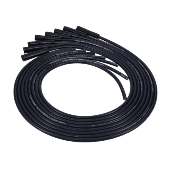 LS/LT Universal Ignition Wires; 8.5mm Black; Straight Black Plug Boots