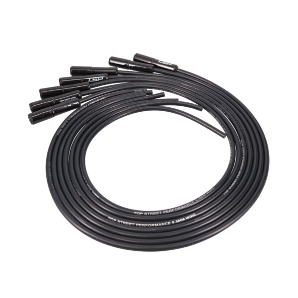 LS/LT Universal Ignition Wires; 8.5mm Black; Straight Black Ceramic Plug Boots