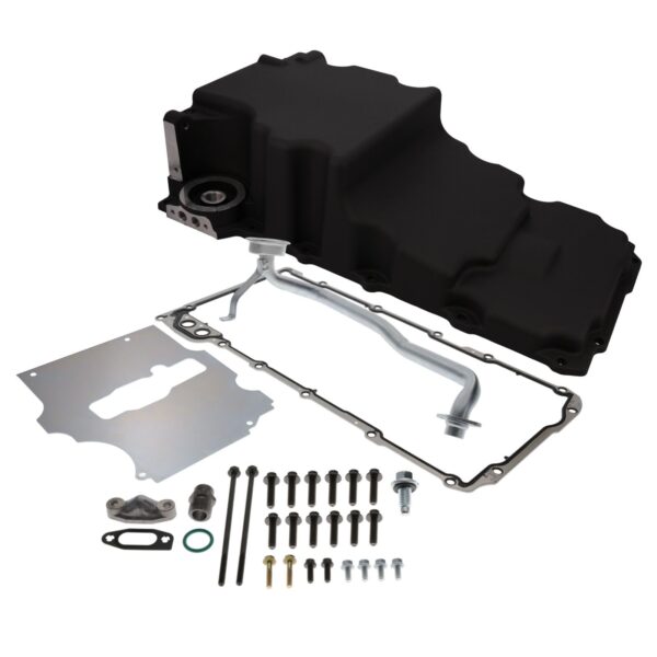 TSP Oil Pan; Cast Aluminum Low-profile Retro-fit 5.5-Quart; LS; Black