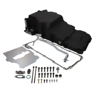 TSP Oil Pan; Cast Aluminum Low-profile Retro-fit 5.7-Quart; LS; Black