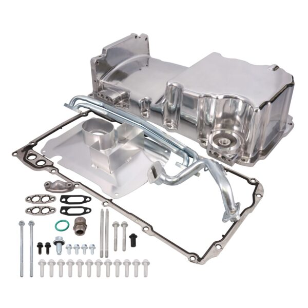 Oil Pan;  Aluminum Low-profile Rear-sump 6.0-Quart; LS; Polished