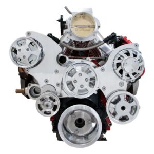 TSP Serpentine Front Drive System; LS1/LS2; Polished with Chrome