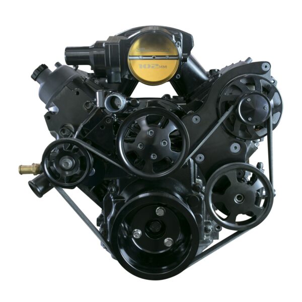 Serpentine Front Drive System; LS1/LS2; Polished with Chrome; No AC
