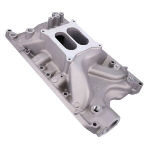 Intake Manifold; Ford Small Block 351W Carb. Aluminum Dual Plane; Satin