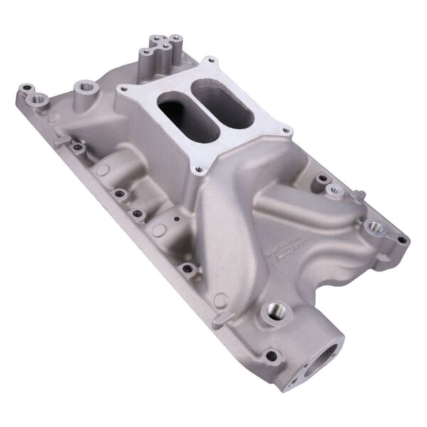Intake Manifold; Ford Small Block 351W Carb. Aluminum Dual Plane; Satin