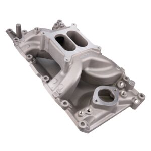 Intake; Chrysler Small Block Carb. Aluminum Dual Plane Air Gap; Satin