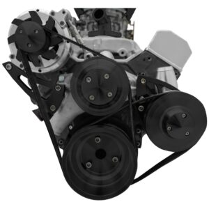 Small Block Chevy Black Ultra Serpentine Conversion System (PS/ALT)