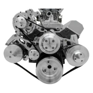 Small Block Chevy Serpentine Pulley Kit - Billet Accessories - AC & PS - 7176