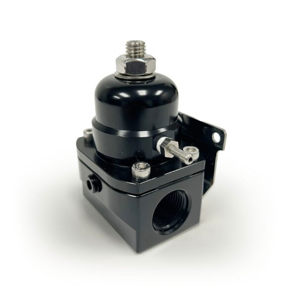 EFI BILLET ALUMINUM FUEL PRESSURE BYPASS REGULATOR, -10AN ORB, 40-75 PSI, BLACK