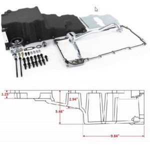 LS Oil Pan Swap Kit, Low Profile Oil Pan Kit for HotRod / Muscle Car Engine Swap, Black