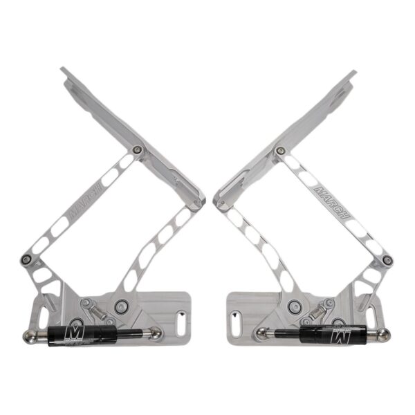 1965-1967 Chevy Biscayne Hood Hinges, Polished, Fiberglass Hood