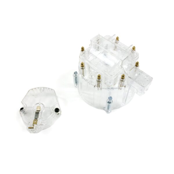 TSP HEI Distributor Standard Cap and Rotor Kit; 8 Cylinder Male; Clear