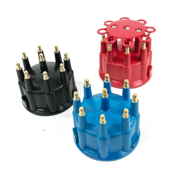 TSP Pro Billet & Ready to Run Distributor Cap and Rotor Kit; 8 Cyl Male; Red