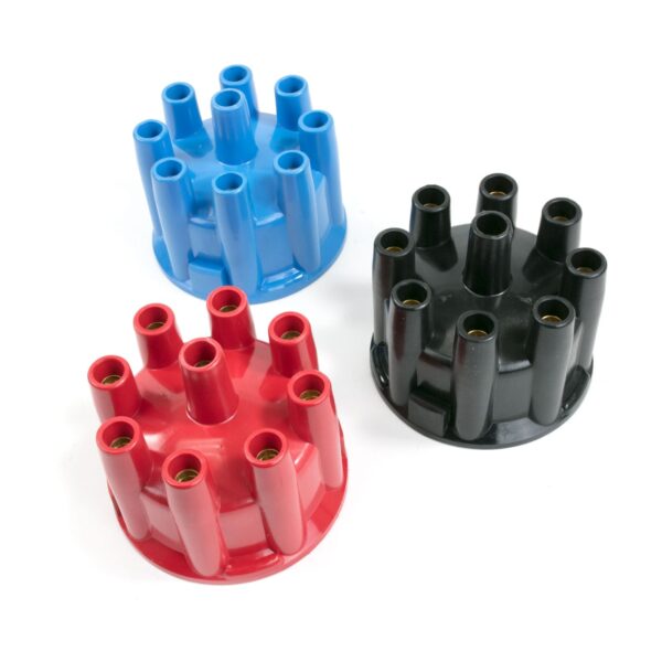 TSP Pro Billet & Ready to Run Distributor Cap and Rotor Kit; 8 Cyl Female; Red