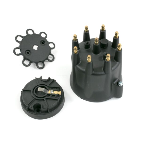 TSP Pro Series Distributor Cap and Rotor Kit; 8 Cylinder Male; Black