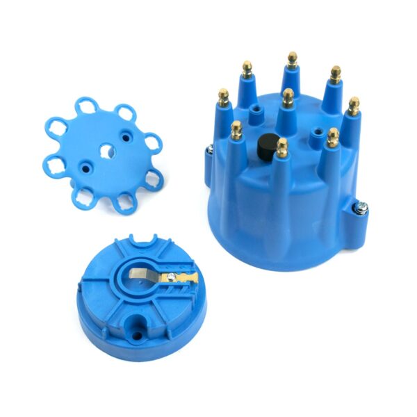 TSP Pro Series Distributor Cap and Rotor Kit; 8 Cylinder Male; Blue