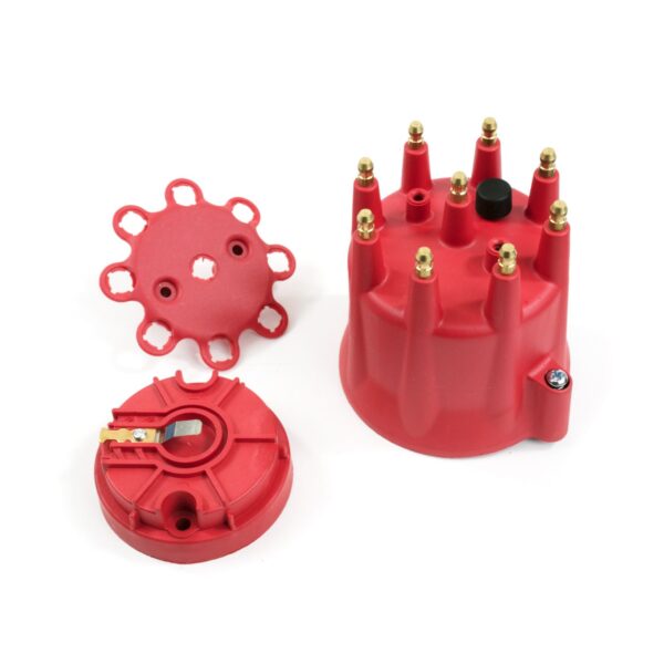 TSP Pro Series Distributor Cap and Rotor Kit; 8 Cylinder Male; Red