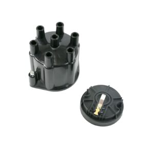 TSP Pro Series Distributor Cap and Rotor Kit; 6 Cylinder Female; Black