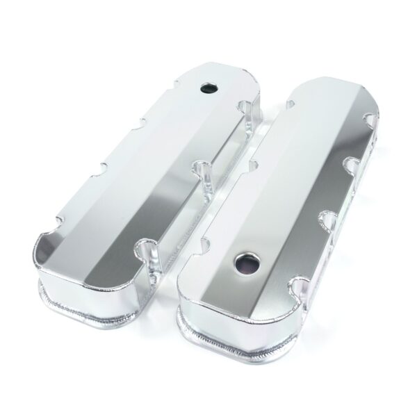 TSP Valve Covers; Fab. Alum.; Short Bolt with Holes BBC; Clear Anodized