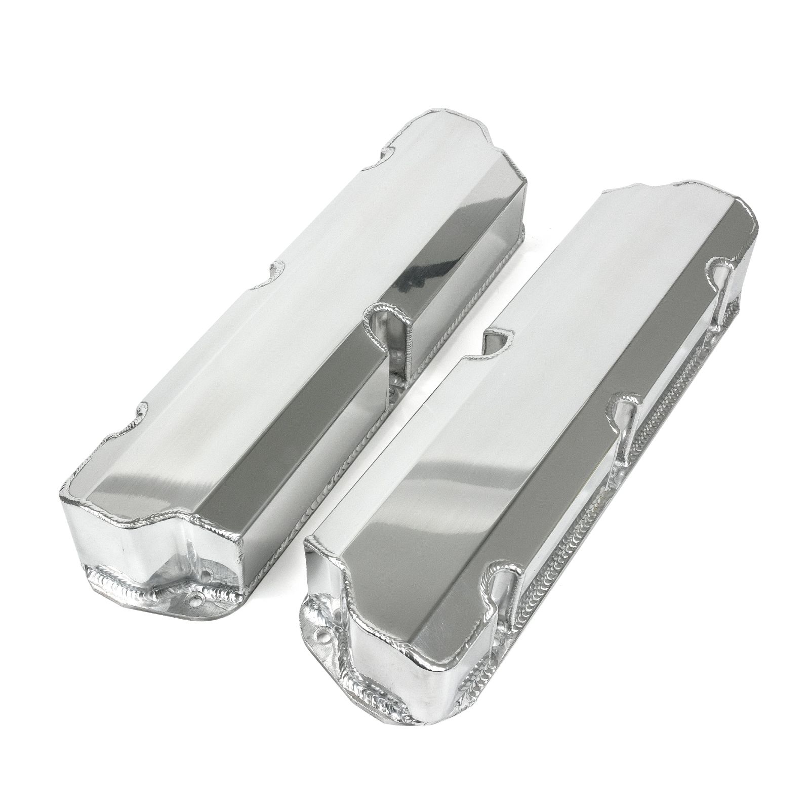 TSP Valve Covers; Fab. Alum.; Short Bolt wthout Holes SBF; Polished