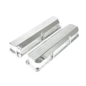 TSP Valve Covers; Fab. Alum.; Short Bolt wthout Holes Ford FE; Polished