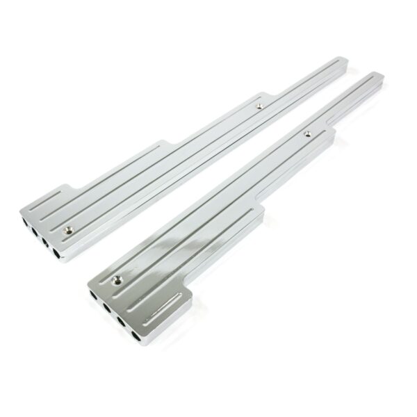 TSP Wire Looms; 9mm Ball Milled Aluminum Perimeter Bolt Valve Covers; Chrome