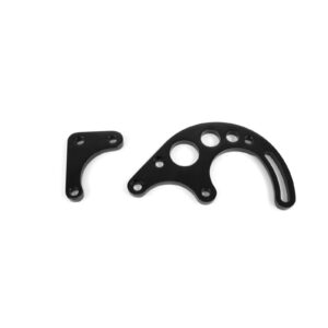 TSP Power Steering Saginaw Bracket; Aluminum SBC LWP 2-Piece; Black