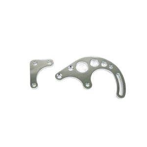TSP Power Steering Saginaw Bracket; Aluminum SBC LWP 2-Piece; Chrome