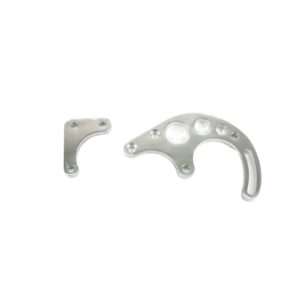 TSP Power Steering Saginaw Bracket; Aluminum SBC LWP 2-Piece; Polished