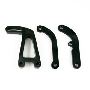 TSP Power Steering Saginaw Bracket; Aluminum SBC Long Water Pump; Black