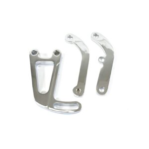 TSP Power Steering Saginaw Bracket; Aluminum SBC Long Water Pump; Chrome