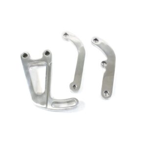 TSP Power Steering Saginaw Bracket; Aluminum SBC Long Water Pump; Polished