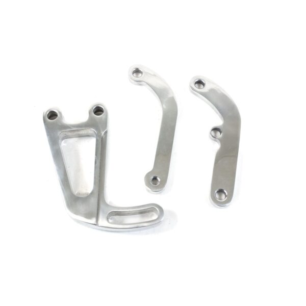 TSP Power Steering Saginaw Bracket; Aluminum SBC Long Water Pump; Polished