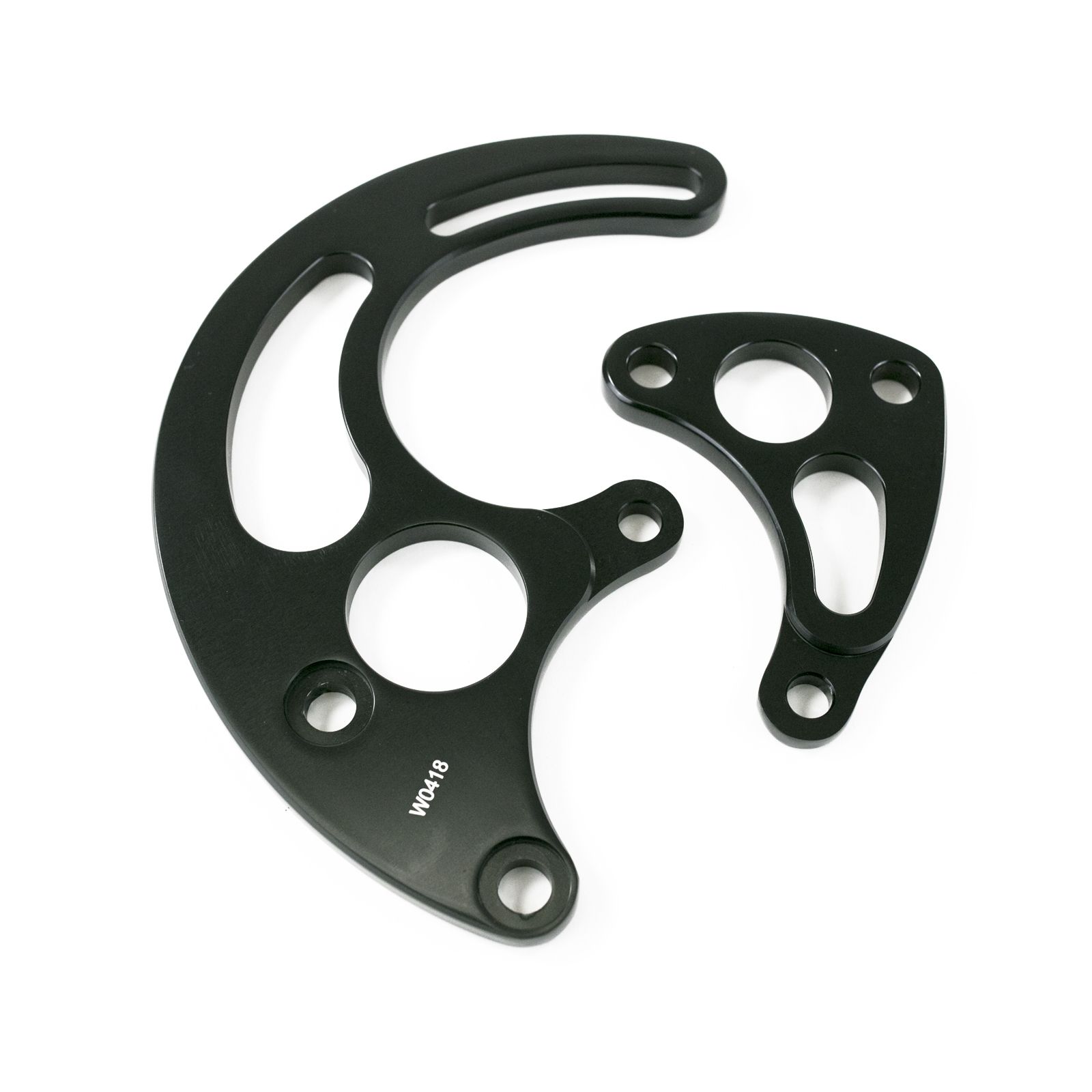 TSP Power Steering Saginaw Bracket; Aluminum BBC Long Water Pump; Black