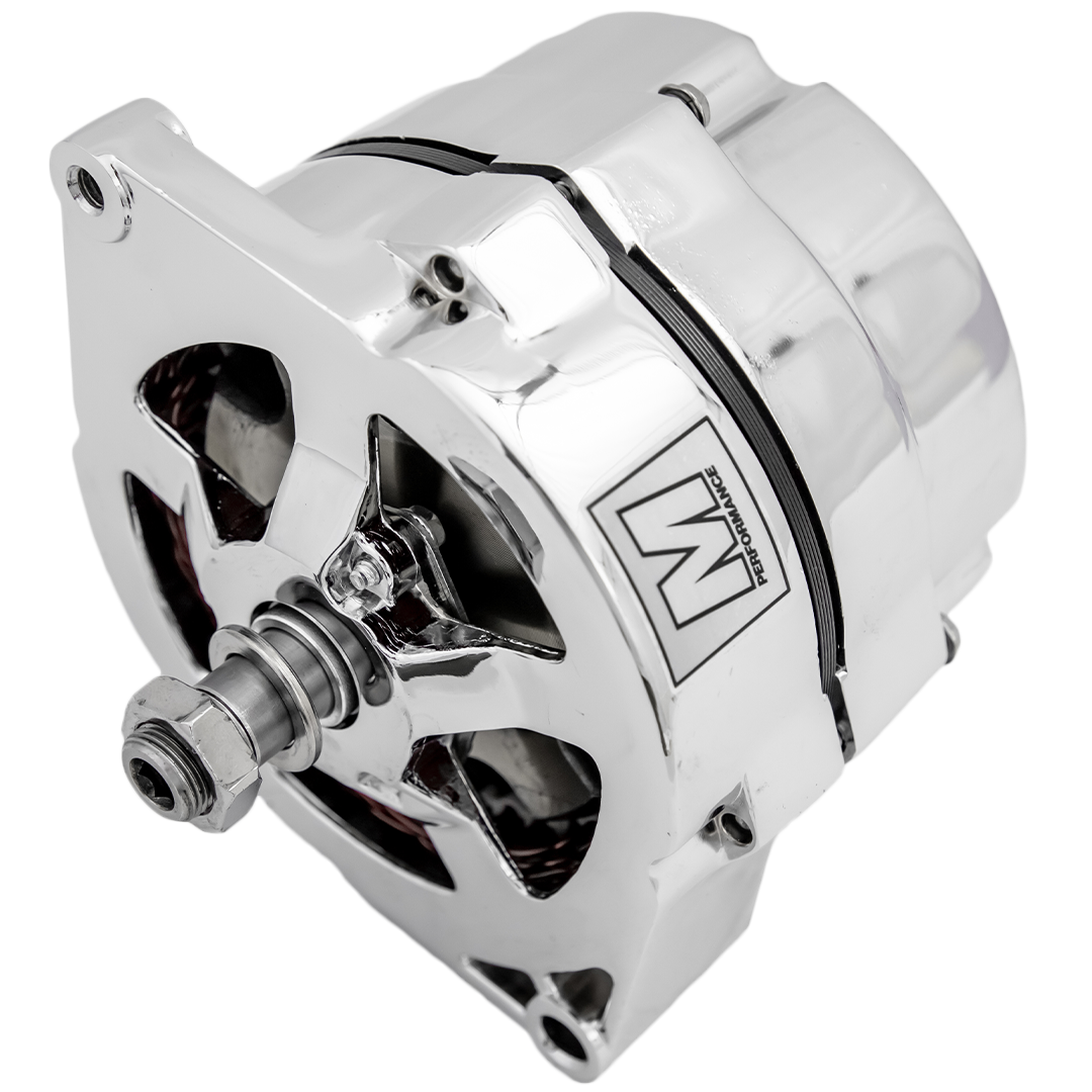 March Ultra Series 10SI Alternator, 100 Amp, 12V, 1 Wire Install, Chrome Finish