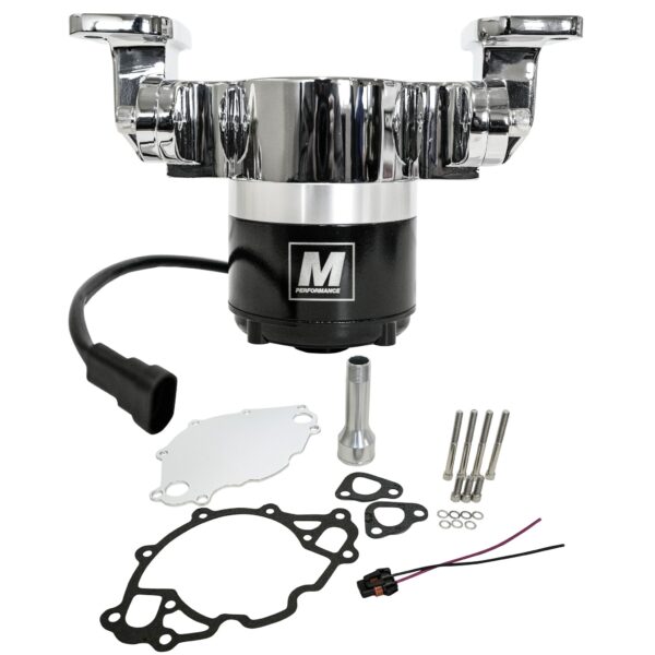 Small Block Ford Electric Water Pump, Chrome, 35 GPM, 12V