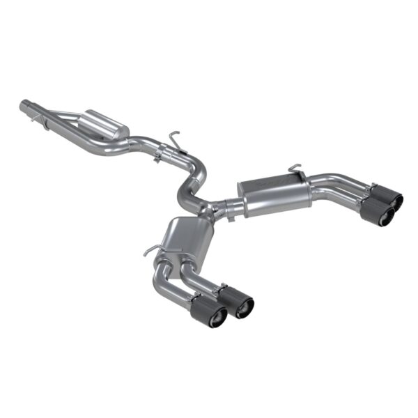 MBRP Exhaust 3" Cat Back, Quad Split Rear,with Carbon Fiber Tips T304