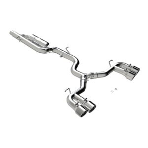 MBRP Exhaust 3in. Cat Back; Quad Split Rear; T304; CF Tip